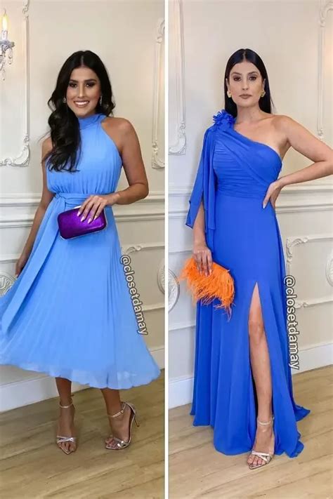 vestido azul qual cor de sapato